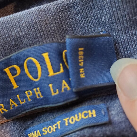 POLO RALPH LAUREN SZ XL Classic Blue Long Sleeved 100% Pima Cotton Polo Shirt - Picture 4 of 9